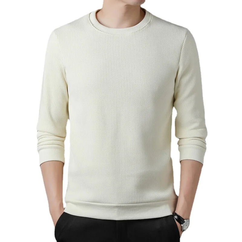 2023 Мъжки пуловер, пуловер, обикновен пуловер с дълъг ръкав и кръгло деколте, ежедневни мъжки дрехи Изображение 0