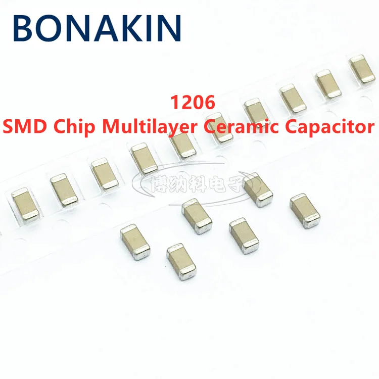 50ШТ 1206 4,7 NF 50 250 500 1000 2000 В 472 ДО 10% X7R SMD-чип Многослойни керамични кондензатори Изображение 0