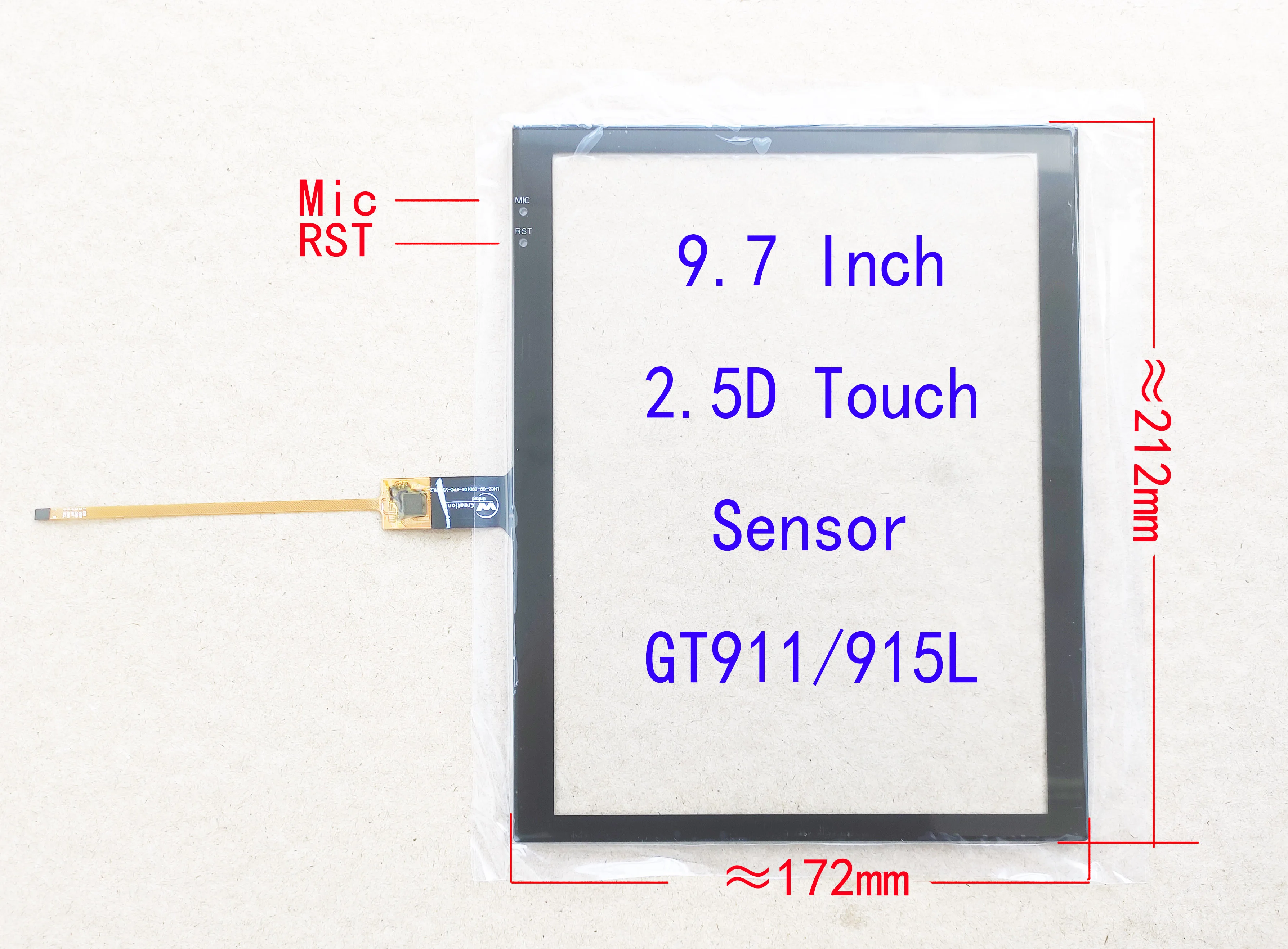 9.7-инчов сензорен екран Tesla Sensor Digitizer Стъклен панел за радио 212*172 мм GT911 6Pin Изображение 0