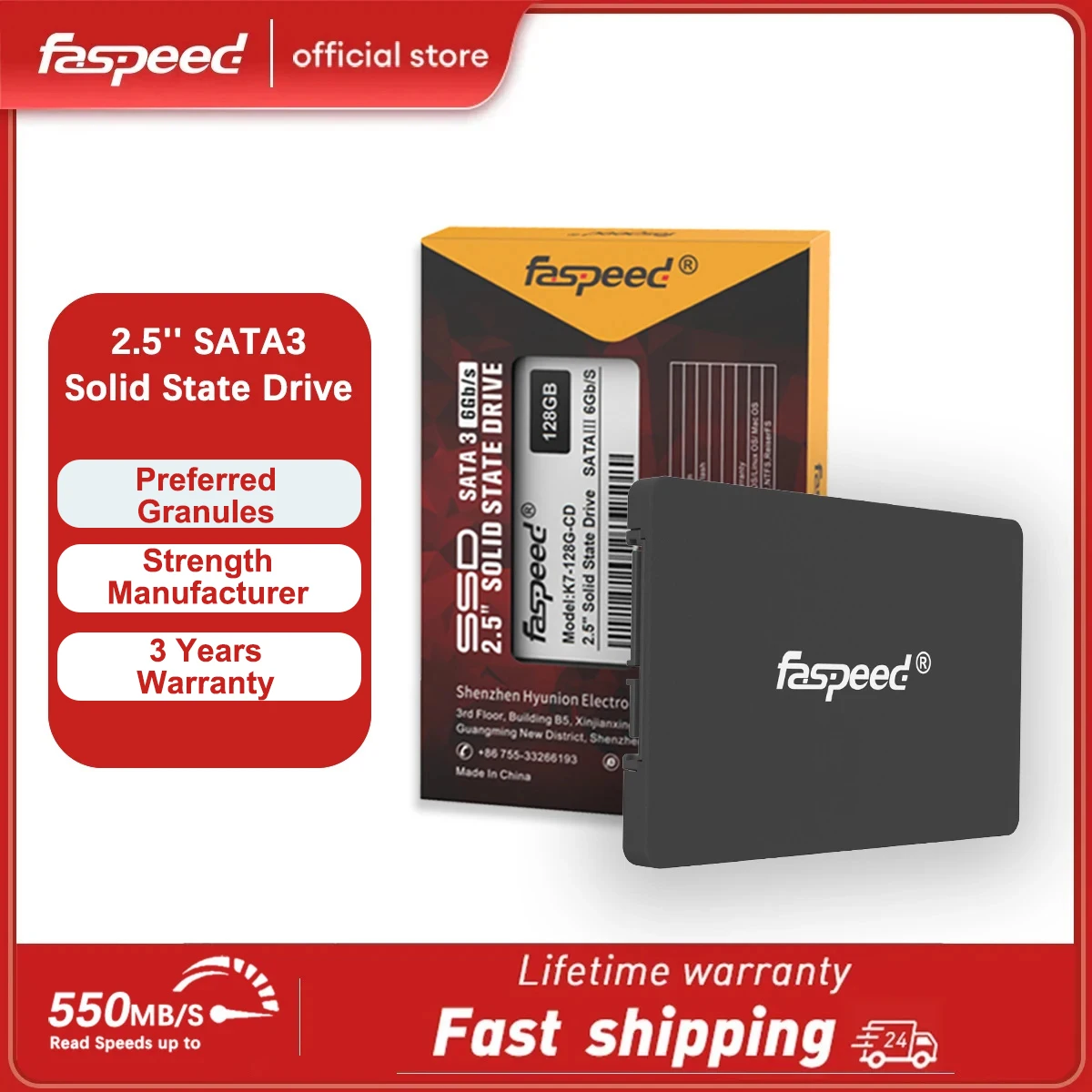 Faspeed 1/10шт SATA 3 SSD, 256 GB, 512 GB И 128 GB solid state Диск 1 TB И 2 TB Вътрешен 2,5 Твърд Диск 256 GB 1 TB За Настолни КОМПЮТРИ Лаптоп Изображение 0