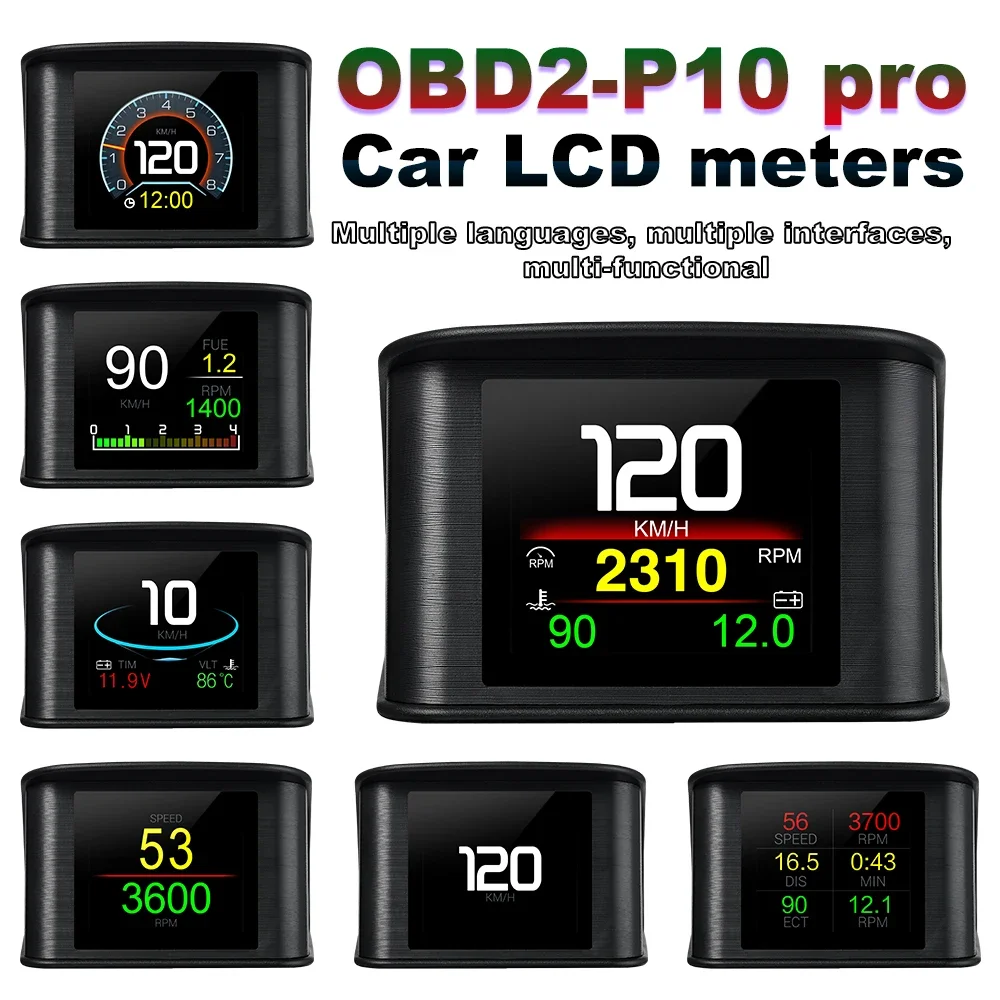 QD Универсален централен дисплей OBD Цифров интелектуален измерване на скоростта на превозното средство об/мин и Температура на водата на Разхода на гориво на Време за пътуване Обхванати разстояние Изображение 0
