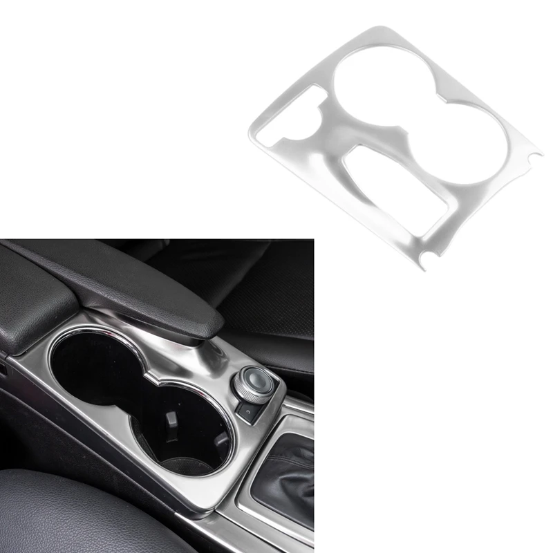 Автомобилна сребриста конзола от неръждаема стомана, държач за чаша за вода, рамка, накладки за Mercedes Benz GLK X204 2008-2015 Изображение 0