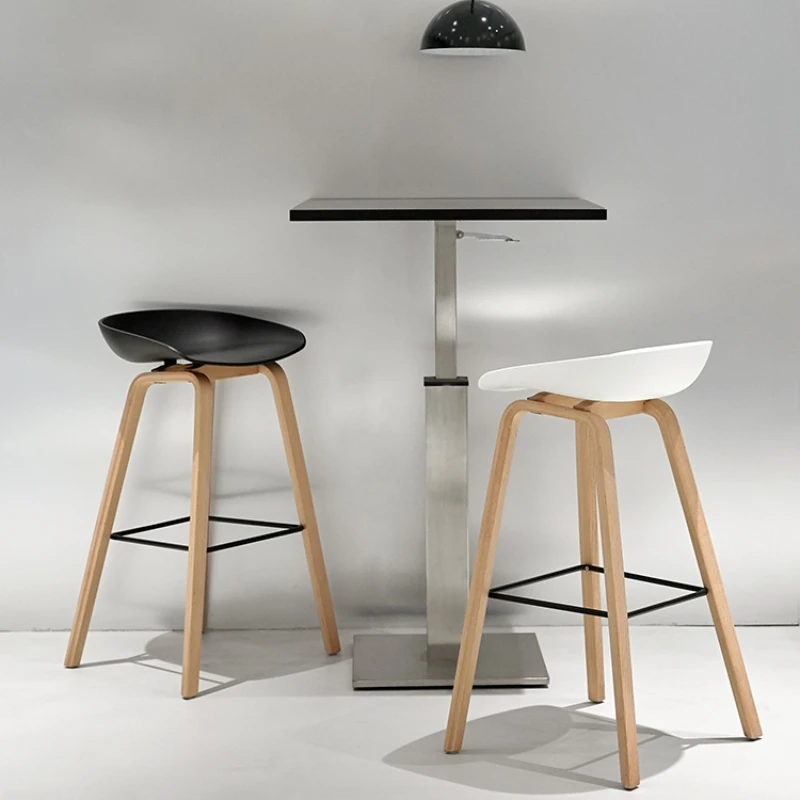Дизайн на Бар столове от масивно Дърво Модерна Проста-часова Високо Столче в скандинавски Минимализме Мебели Taburete Alto Sandalye HD50BY Изображение 0