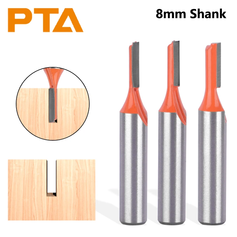 Оранжеви преки и фрези с опашка 8 mm, за дърводелски фрези за крайни фрези за дърво, видий ножове Изображение 0