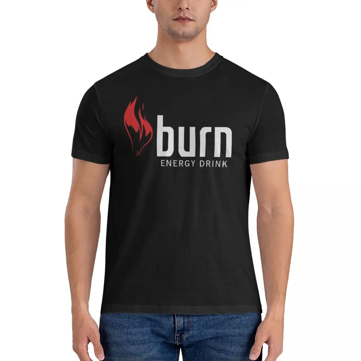 Тениски със забавни напитки, мъжки тениски от 100% памук кръгло деколте, ризи с къс ръкав Burn Energy Drink, върхове с графичен принтом Изображение 0