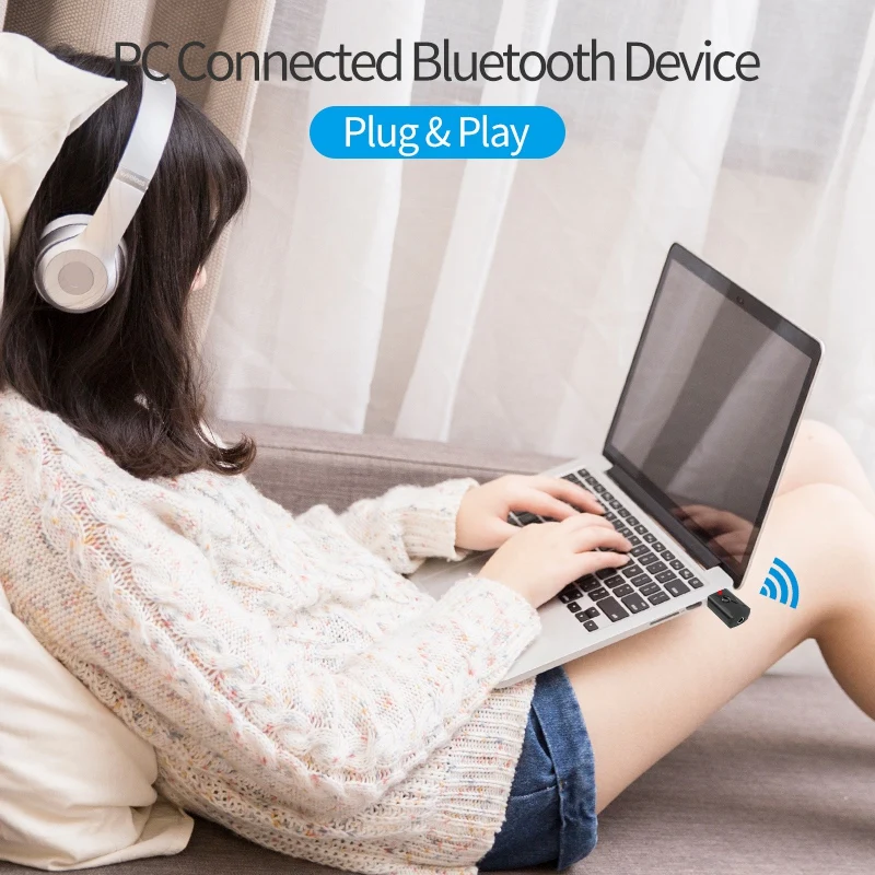 4 В 1 USB Bluetooth 5,0 Безжичен Предавател-Приемник, 3.5 Мм Aux Аудиоадаптер За Bluetooth Говорител TV на PC Car Kit Изображение 1