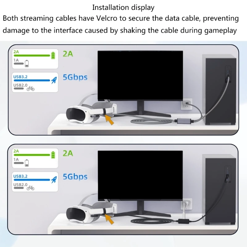 Високоскоростен USB кабел C за Игра на PC и Слушалки PICO4 Изображение 1