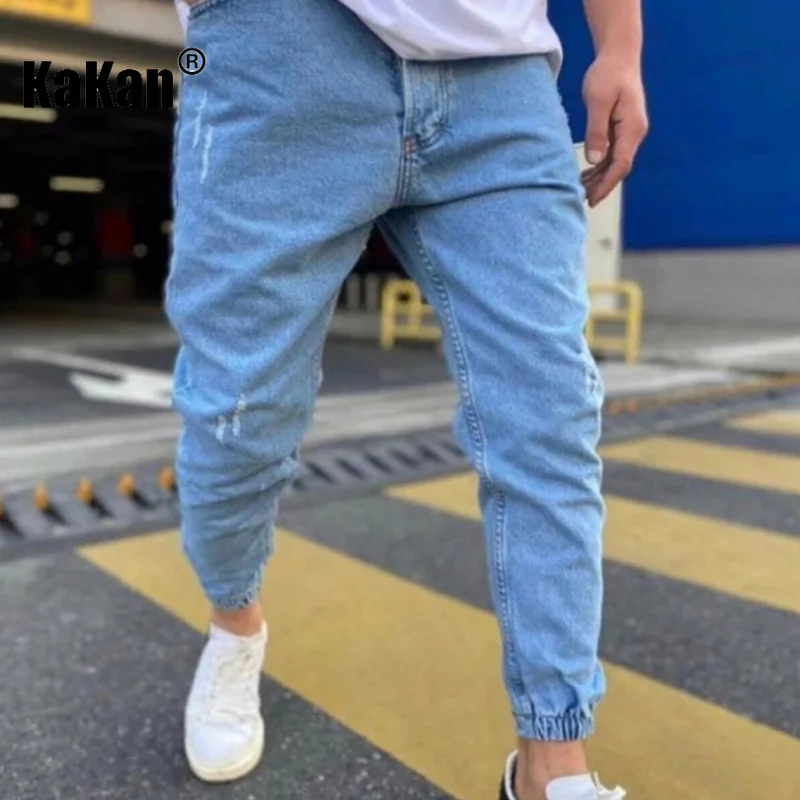 Какан - Цветни тесни дънки с дупки, са доста популярни в Европа и САЩ, Нови гамаши Jeans за мъже K016-2015 г. Изображение 1
