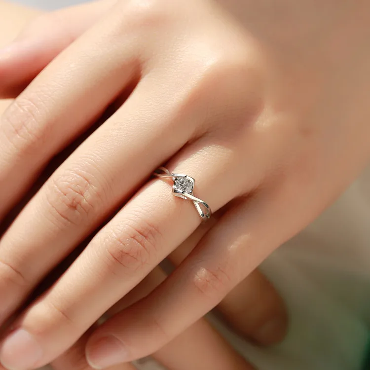 Лъскави сватбени пръстени с цирконии ААА за жени, сребърни кристали, годежни пръстени за жени, бижута Анел bague femme, подарък Изображение 1