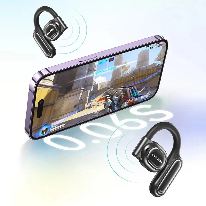 Слушалки Awei TZ6 ENC С Шумопотискане HD Покана накрайници за уши V5.3, С Въздушна Проводимост Bluetooth Слушалки с Дълъг режим на готовност Детска Слушалки с Микрофони 4 Изображение 1