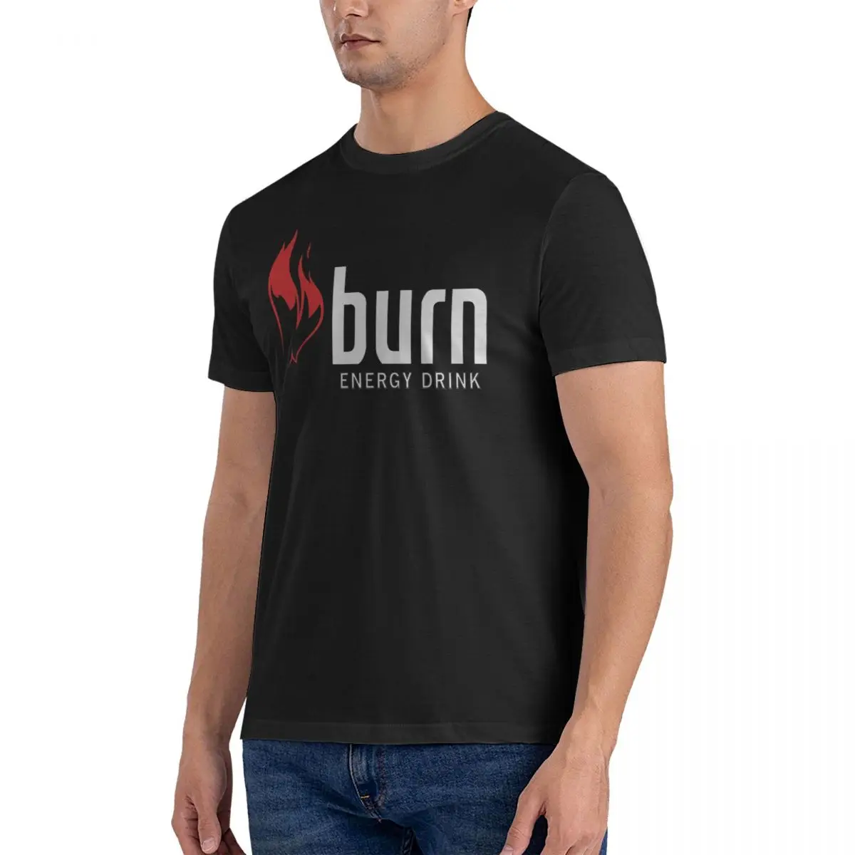 Тениски със забавни напитки, мъжки тениски от 100% памук кръгло деколте, ризи с къс ръкав Burn Energy Drink, върхове с графичен принтом Изображение 1