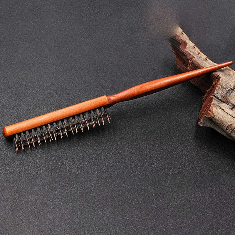 2 професионални салонных четки за коса в задната част на главата, дървени тънка линия гребен за коса разширения, комплект за фризьорски салон полагане на DIY Изображение 2