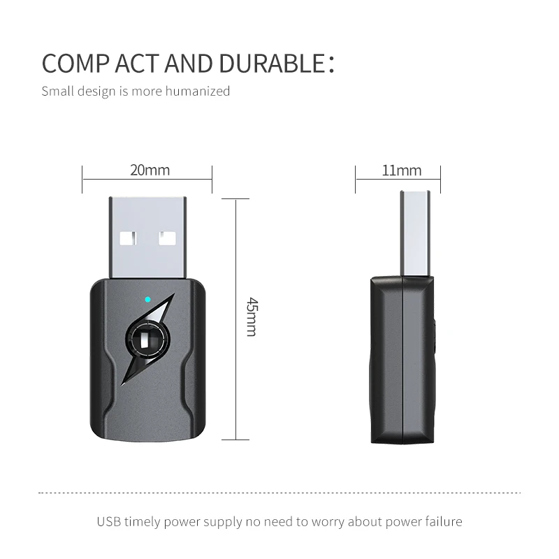 4 В 1 USB Bluetooth 5,0 Безжичен Предавател-Приемник, 3.5 Мм Aux Аудиоадаптер За Bluetooth Говорител TV на PC Car Kit Изображение 2