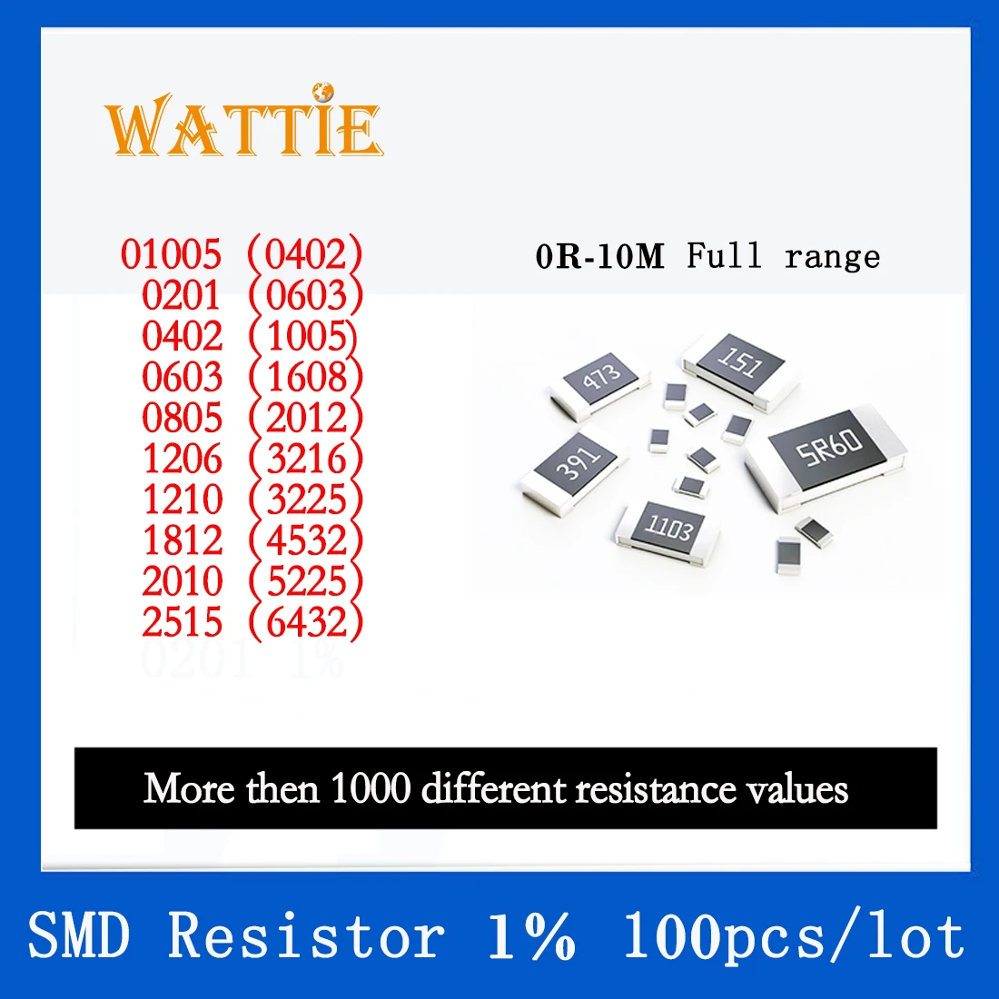 SMD резистор 0805 1% 10K 10.2 K 10.5 K 10.7 K 11K 11.3 K 11.5 K 100 бр./лот микросхемные резистори 1/8 W 2.0 мм * 1.2 мм Изображение 2