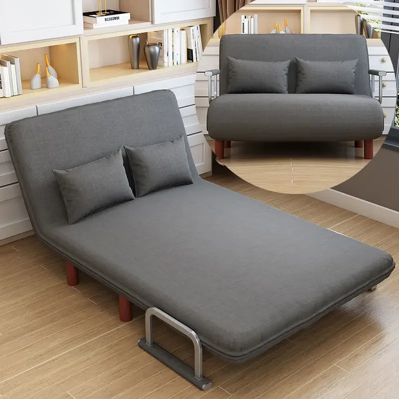 Грей Просто разтегателен диван-легло Апартамент Сгъваема Малка Легло Семейно Лесно на стол с възможност за сгъване на облегалката Едноспален разтегателен диван-легло Мебели WK Изображение 2