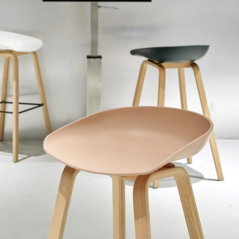 Дизайн на Бар столове от масивно Дърво Модерна Проста-часова Високо Столче в скандинавски Минимализме Мебели Taburete Alto Sandalye HD50BY Изображение 2