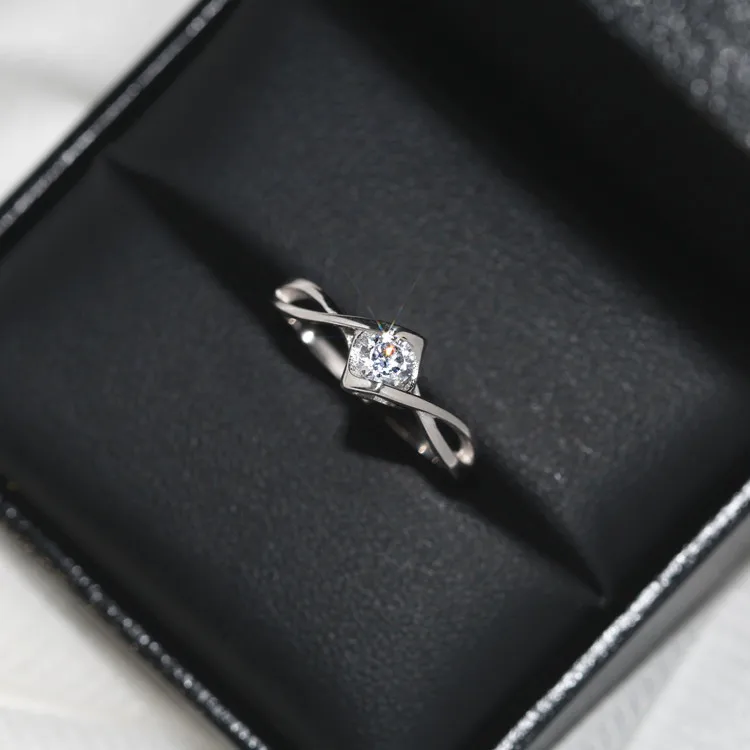 Лъскави сватбени пръстени с цирконии ААА за жени, сребърни кристали, годежни пръстени за жени, бижута Анел bague femme, подарък Изображение 2