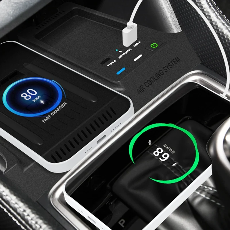 Безжично зарядно на централната конзола на автомобила Безжично зарядно устройство ще захранване на плоча Аксесоари и резервни Части за Subaru Forester 2019-2022 Изображение 3