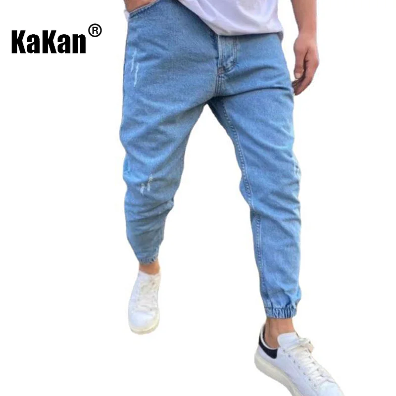Какан - Цветни тесни дънки с дупки, са доста популярни в Европа и САЩ, Нови гамаши Jeans за мъже K016-2015 г. Изображение 3