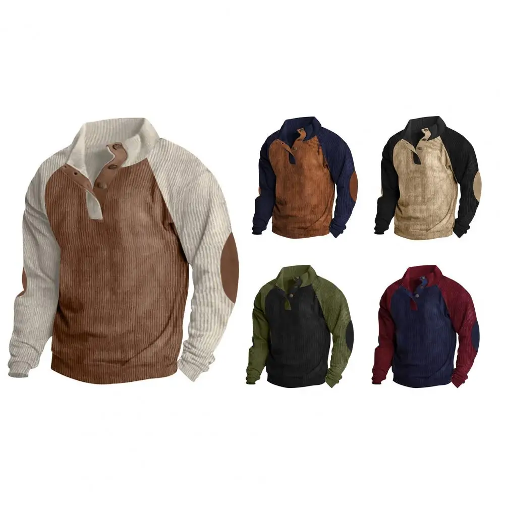 Мъжки hoody в контрастен цвят с ръкав raglan, мъжки hoody, мъжки есенно-зимни hoody с яка-часова копчета, raglan Изображение 3