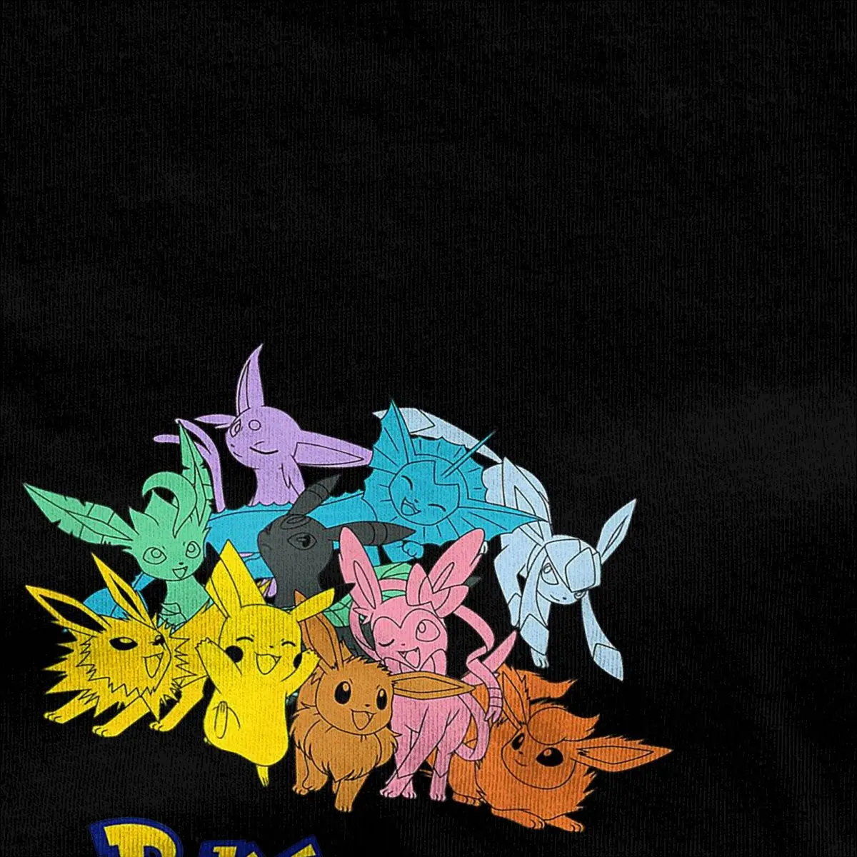 Новост Pokemon Group Shot Eevee Evolution Плакат Тениски на Мъже, Жени На 100% Памучен Тениска С Къс Ръкав 6XL Облекло Изображение 3