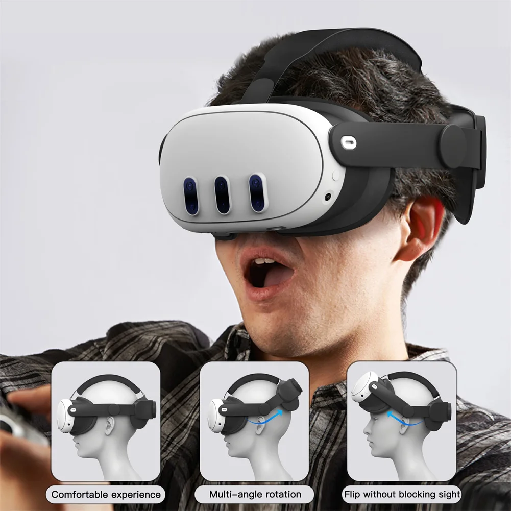 Регулируема глава каишка, дубликат част VR-слушалки, повишен комфорт при подкрепата на слушалки Oculus/Meta Quest 3 Изображение 3