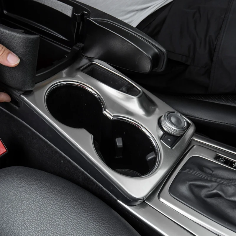 Автомобилна сребриста конзола от неръждаема стомана, държач за чаша за вода, рамка, накладки за Mercedes Benz GLK X204 2008-2015 Изображение 4