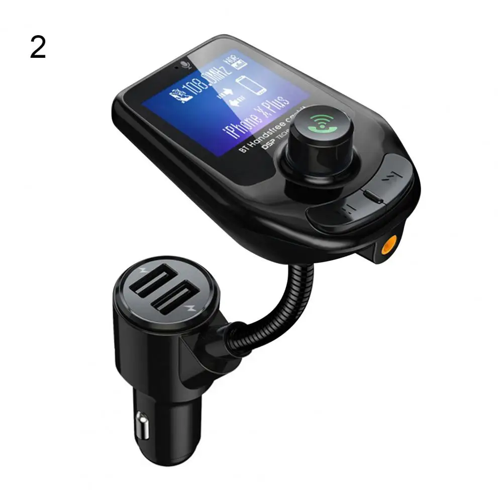 Безжична автомобилен Bluetooth FM трансмитер Aux Поддържа зареждане QC3.0 високи и бас честотите на Музикален плейър, зарядно устройство за бързо действие Изображение 4