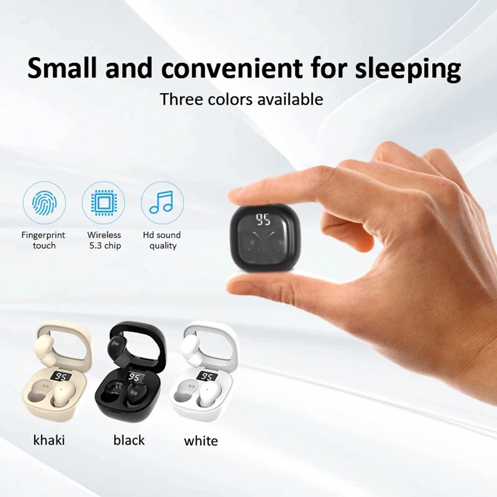 Безжични слушалки SK19 TWS Bluetooth 5.3, ушите, слушалки-невидимки за сън, намаляване на шума, HiFi Качество на звука Изображение 4