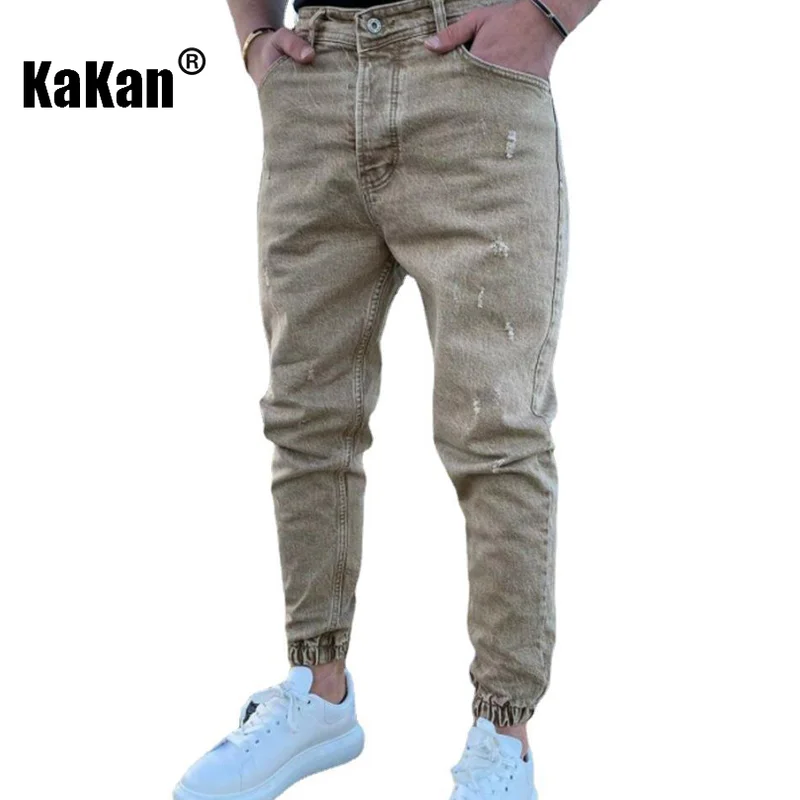 Какан - Цветни тесни дънки с дупки, са доста популярни в Европа и САЩ, Нови гамаши Jeans за мъже K016-2015 г. Изображение 4