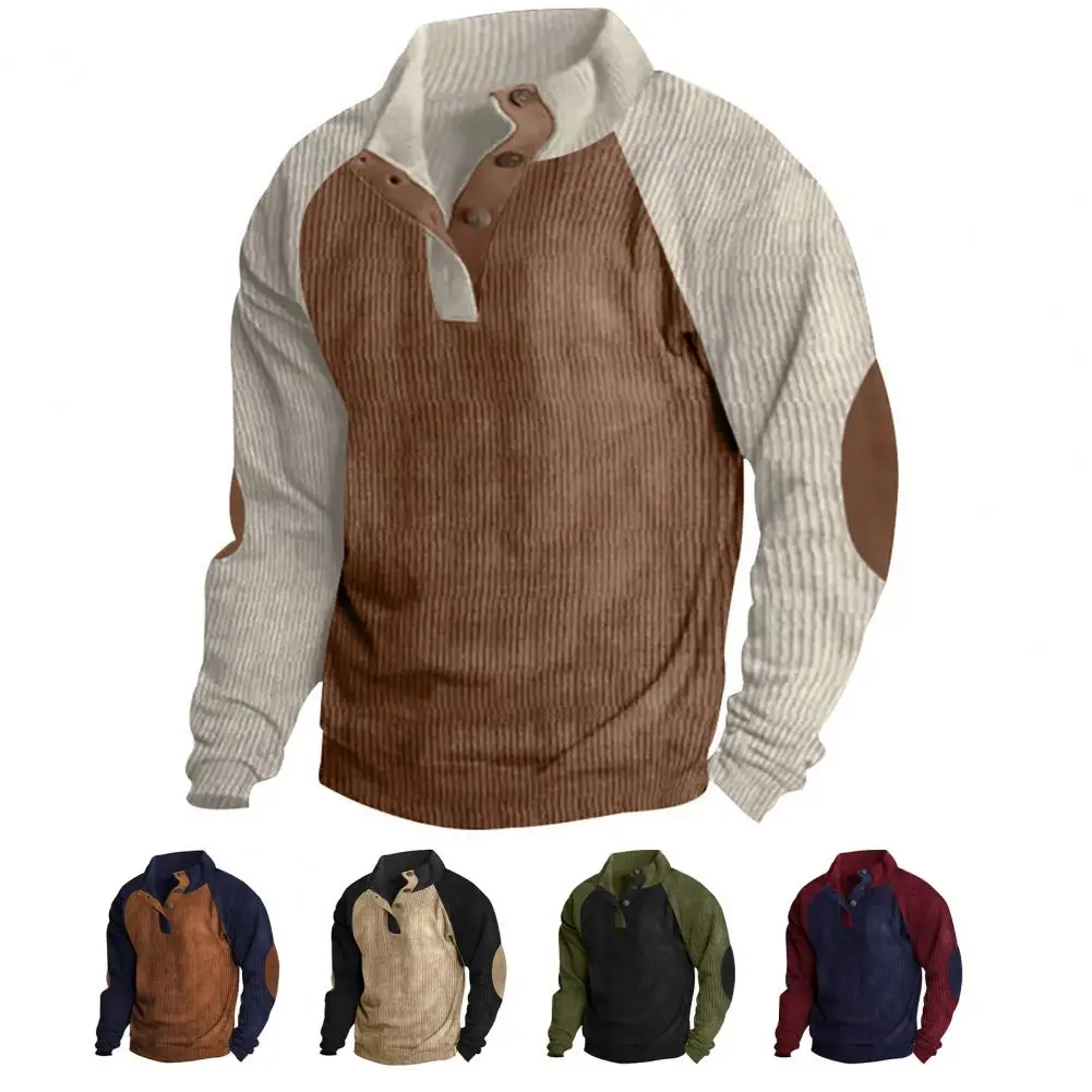 Мъжки hoody в контрастен цвят с ръкав raglan, мъжки hoody, мъжки есенно-зимни hoody с яка-часова копчета, raglan Изображение 4