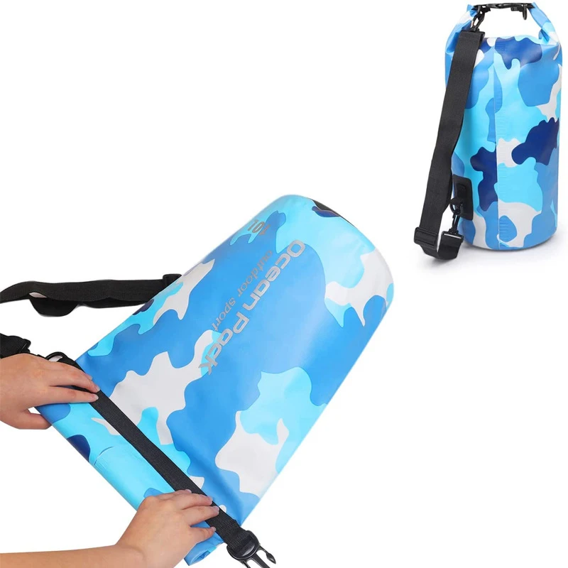 Чанта за плуване от pvc 2-30LPVC, камуфляжная чанта, водоустойчива чанта-кофа, водоустойчива чанта за съхранение за плаж, рафтинг Изображение 4