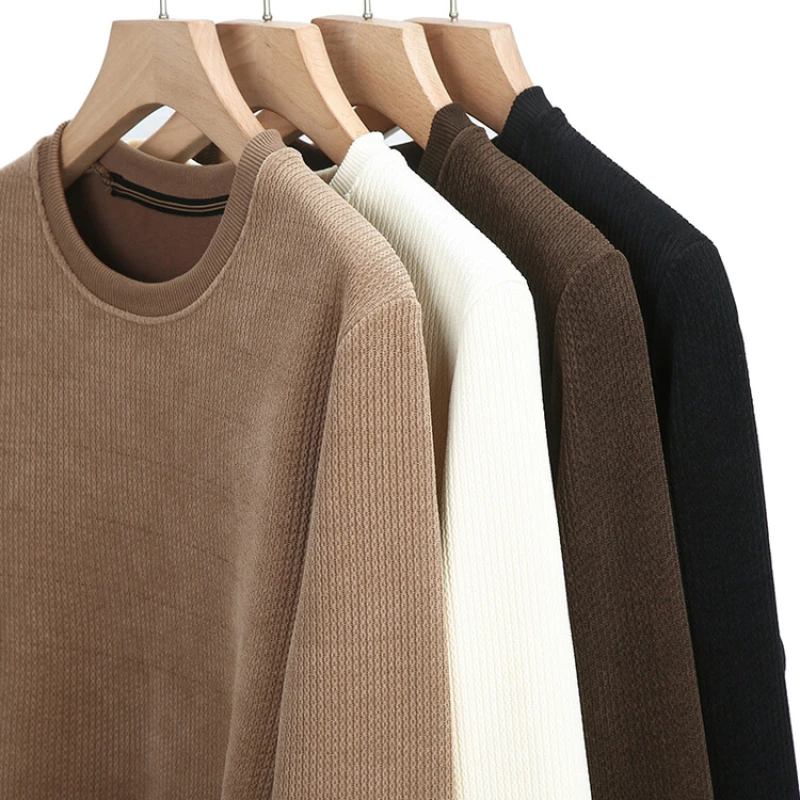 2023 Мъжки пуловер, пуловер, обикновен пуловер с дълъг ръкав и кръгло деколте, ежедневни мъжки дрехи Изображение 5