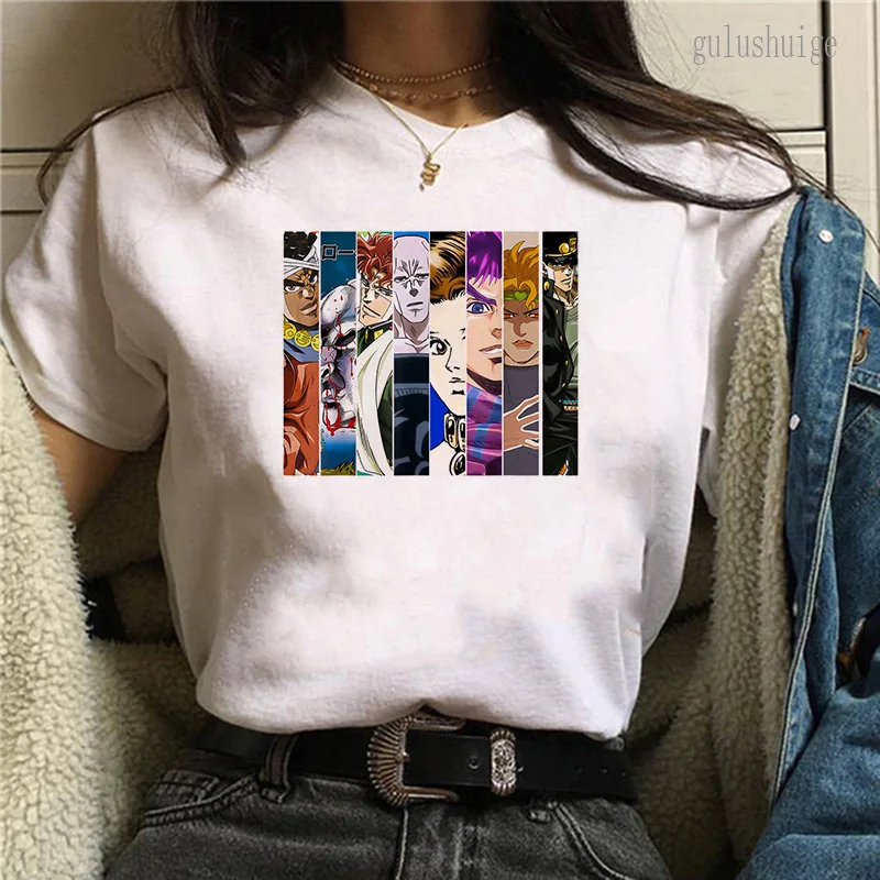 Jojo Bizarre Adventure Мъжка Тениска С Японското Аниме Годишният Топ тениска Kawaii Jojo Графична Тениска Унисекс Harajuku Causel Тениски Изображение 5
