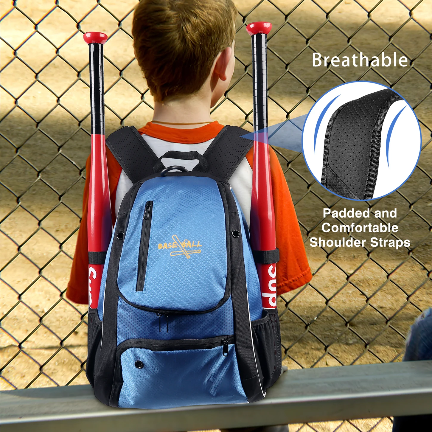 Бейзболен раница Дамски универсална бейзболна чанта за деца Спортно оборудване за тренировки Чанта за бейзболни ръкавици Стоки за практикуване на софтболом Изображение 5