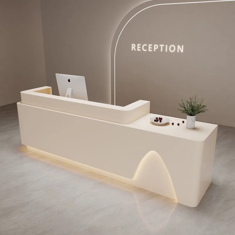 Тоалетка на рецепцията, Бял Шкаф за съхранение, Бебе маса за ръководители, Съвременни мебели Scrivania Ufficio Lavoro Изображение 5