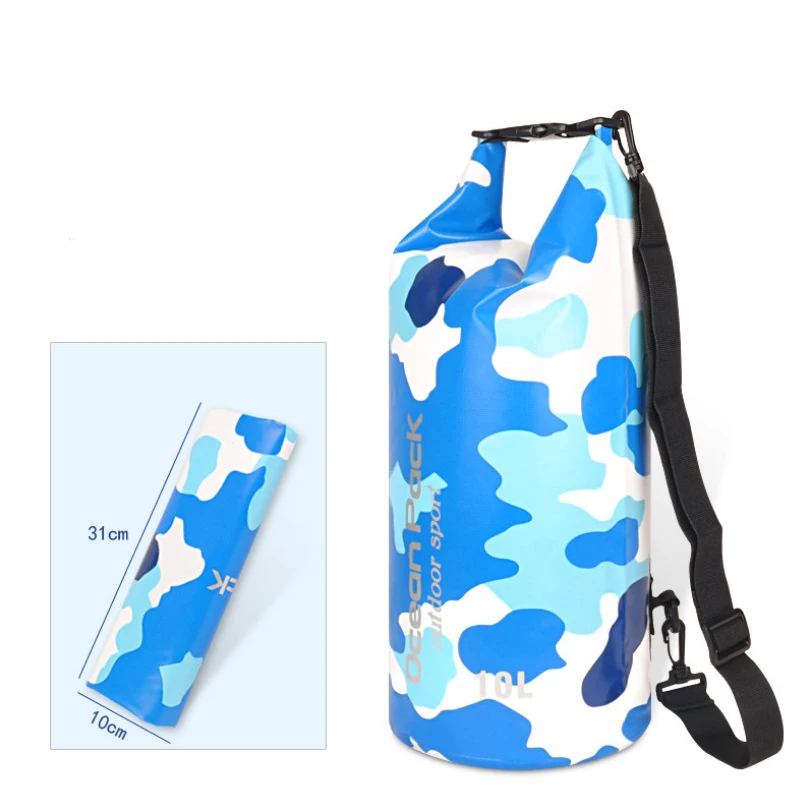 Чанта за плуване от pvc 2-30LPVC, камуфляжная чанта, водоустойчива чанта-кофа, водоустойчива чанта за съхранение за плаж, рафтинг Изображение 5
